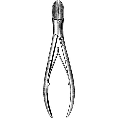 Bone forceps used during freehand circumcision