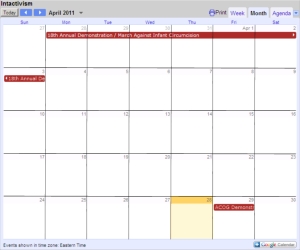 Public foreskin restoration Google calendar